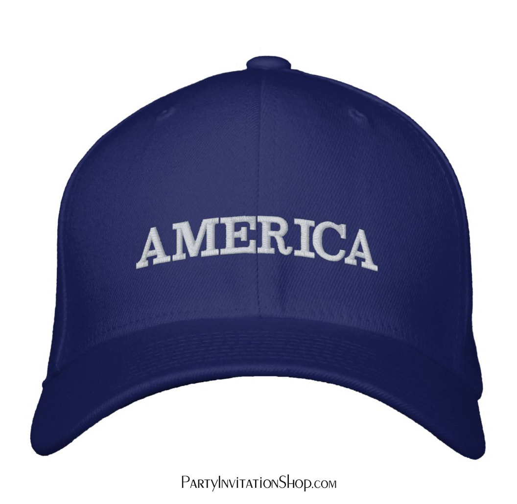 America Blue Embroidered Baseball Cap