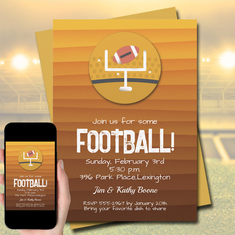 Football Uprights Super Bowl Party Invitations