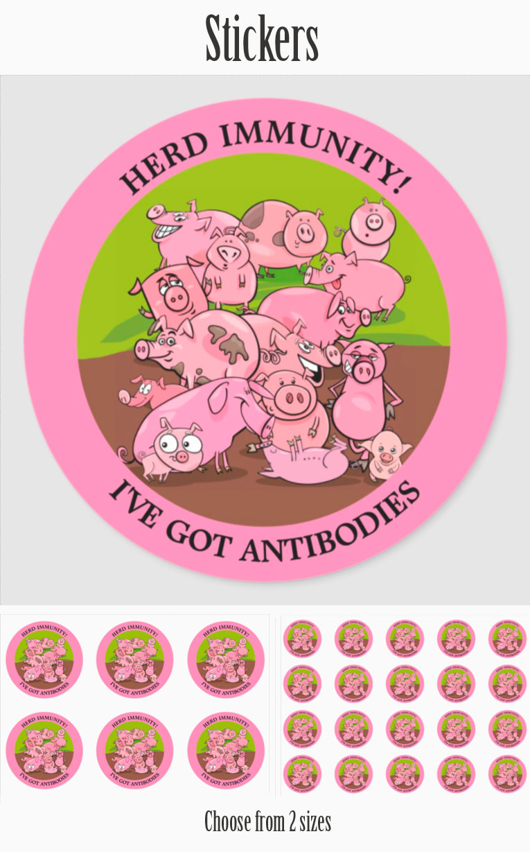 Herd Immunity Antibodies Round Stickers