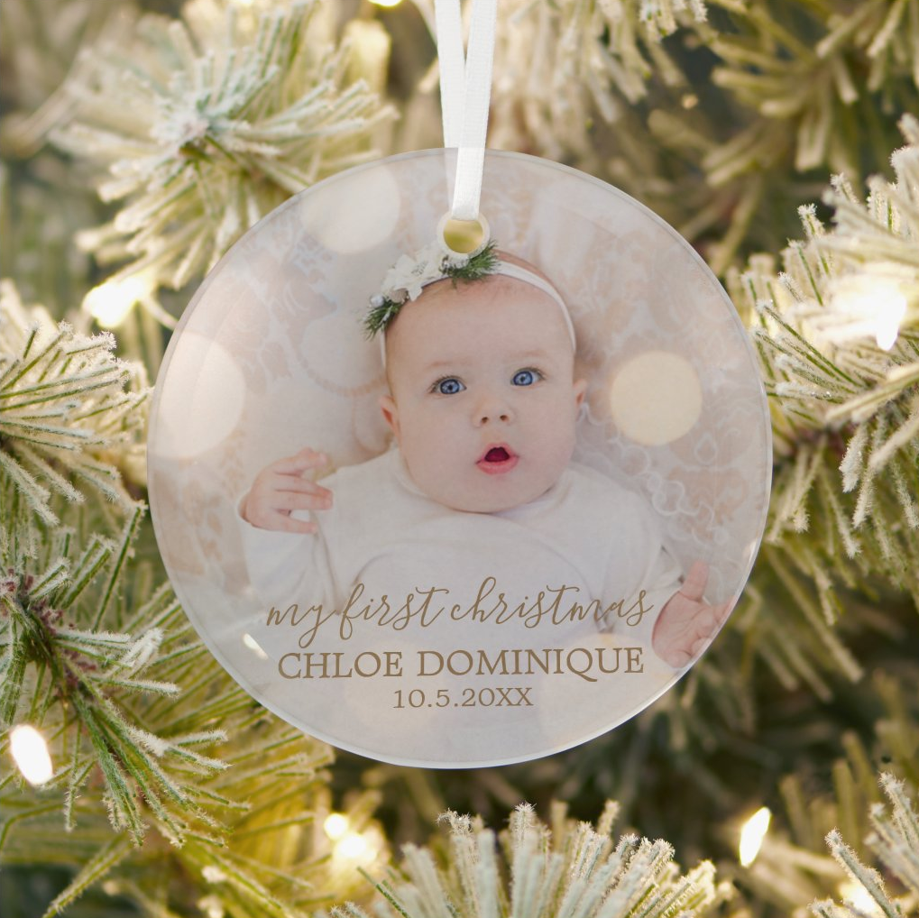 Baby's First Christmas Photo Ornaments