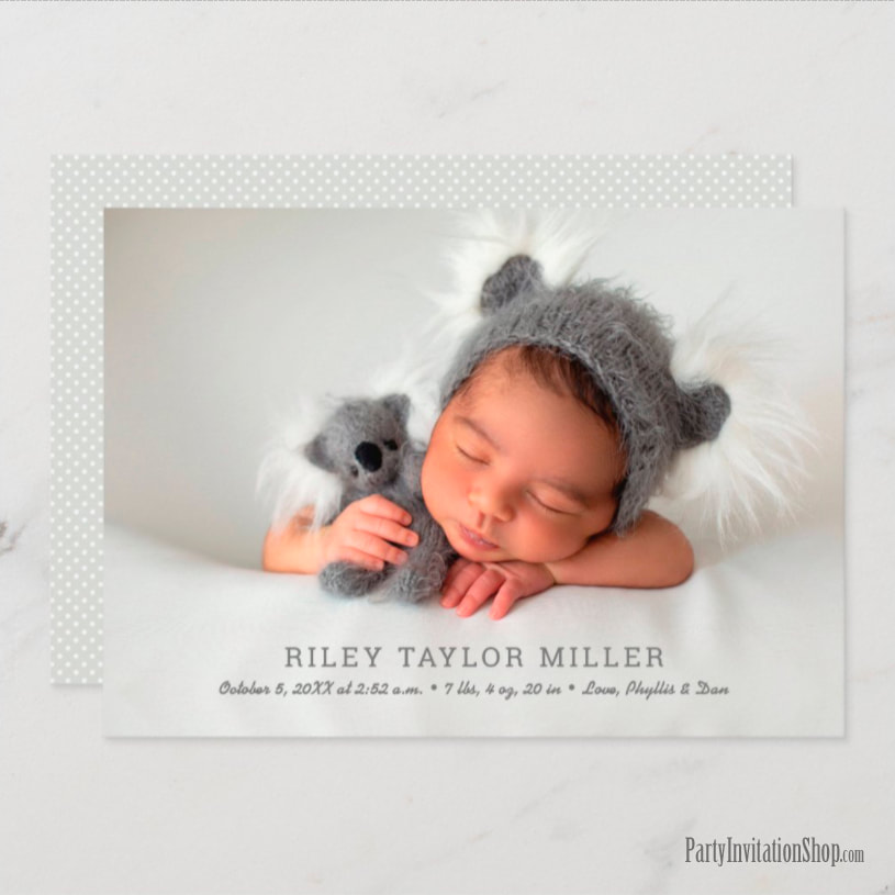 My Sweet Baby Photo Birth Announcements