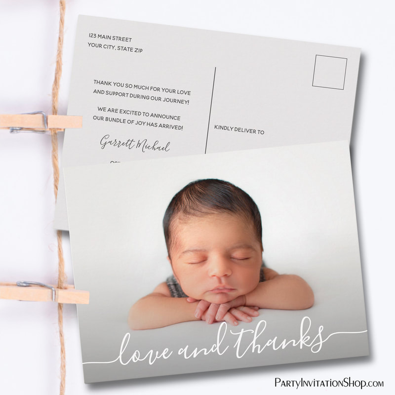 Baby Photo Thank You Birth Announcement Postcards