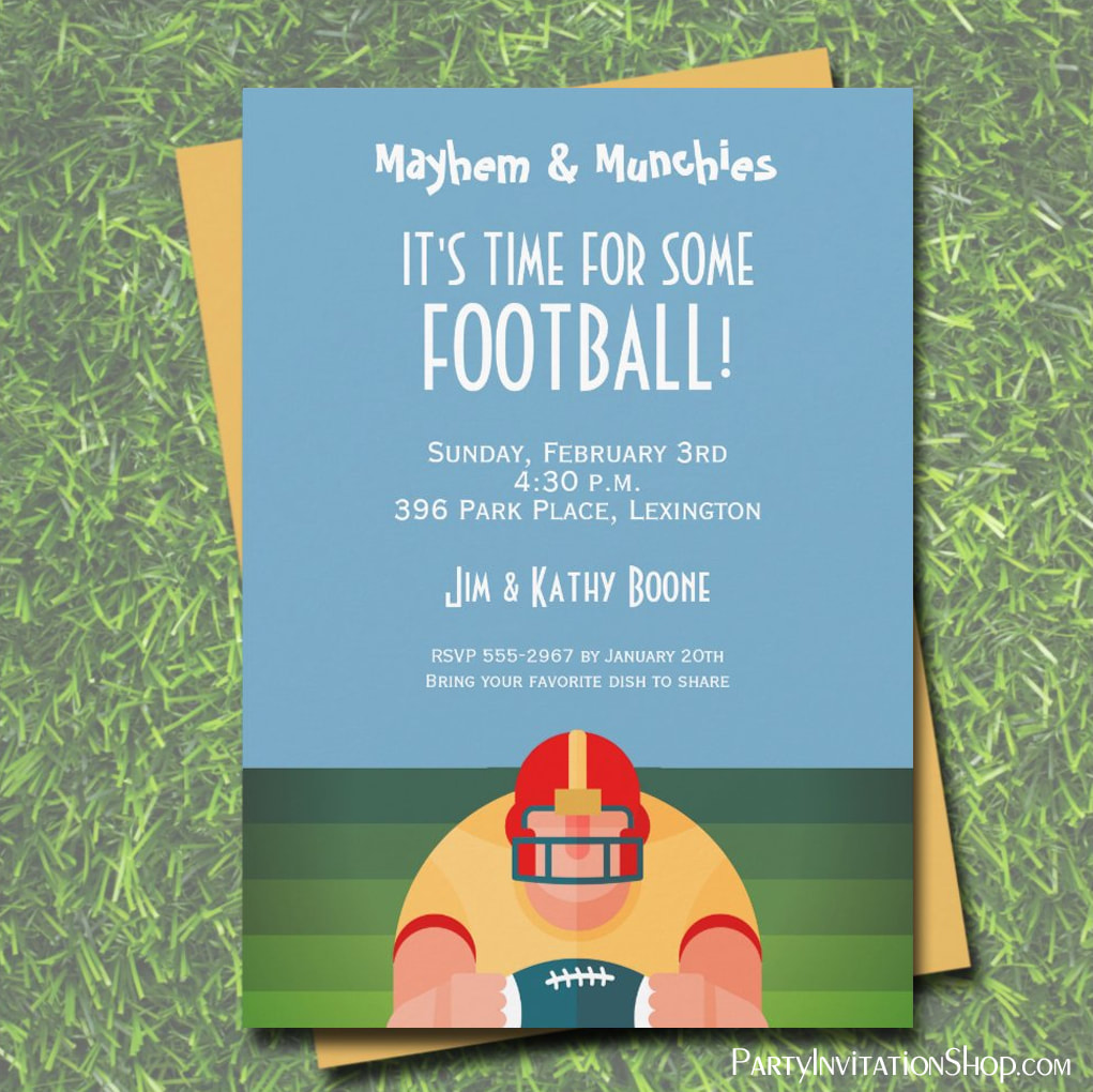 American Football Player Party Invitations