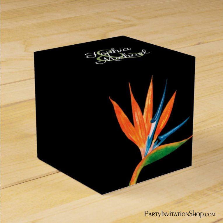 Watercolor Tropical Bird of Paradise Botanical Favor Box