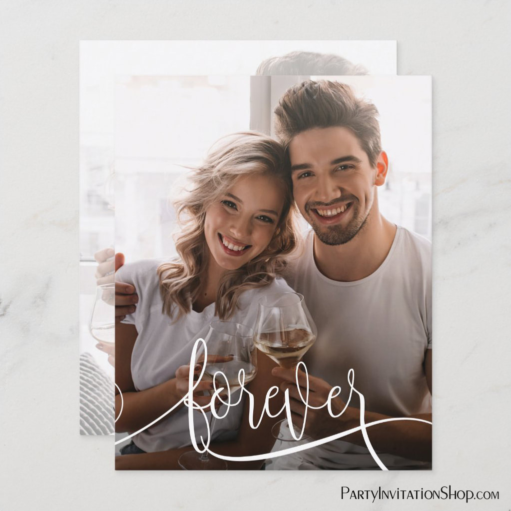 Budget Forever Script Photo Wedding Save the Date Cards
