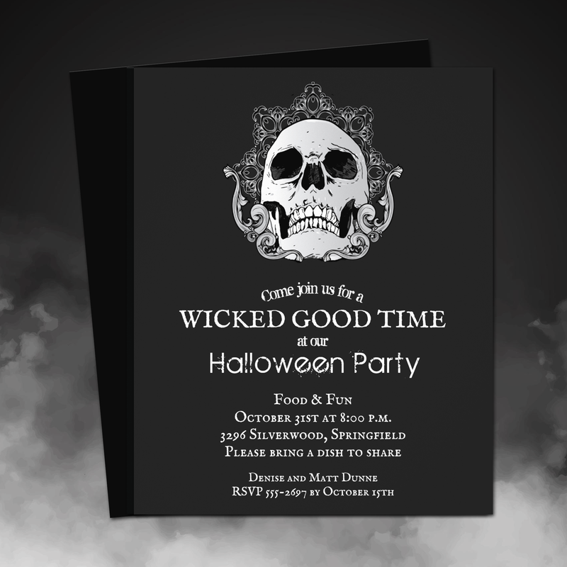 Budget Gothic Skull Halloween Invitation Flyer