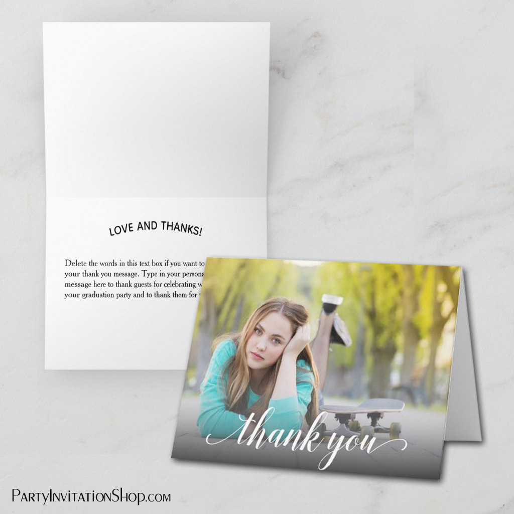 Budget Graduation Photo Thank You Note Cards