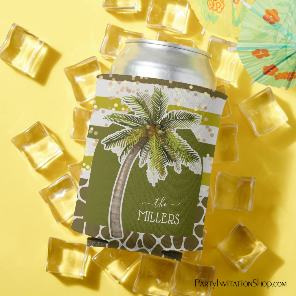 Chic Palm Tree Tropical Can Cooler