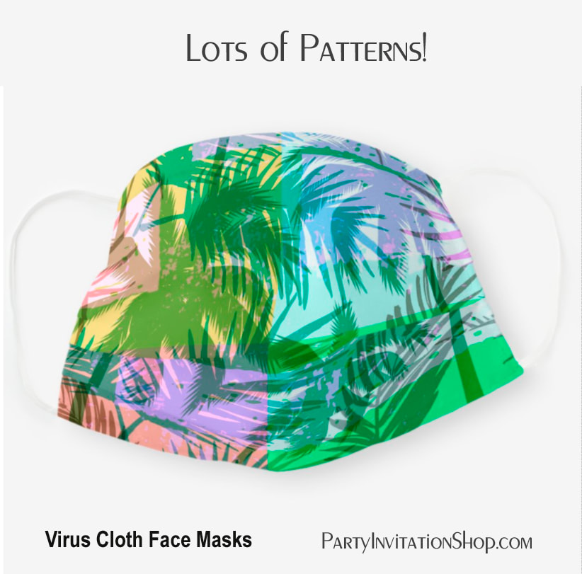 Spring Colors Abstract Palm Trees Tropical Plants Cloth Face Mask