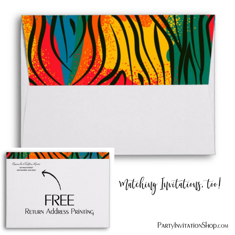 Colorful Zebra Animal Print Pattern Envelopes