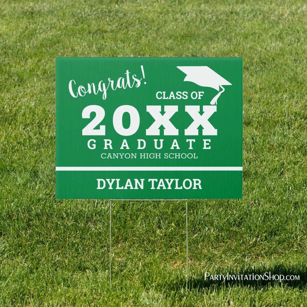 Congratulations Graduate Green Lawn Sign