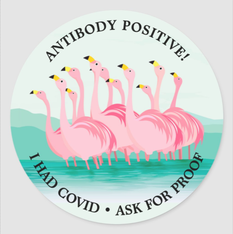 Covid Antibody Positive Pink Flamingos Classic Round Stickers