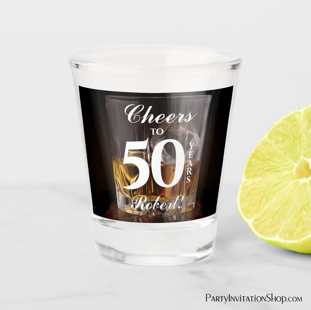 Custom Whiskey Rocks Birthday Shot Glasses