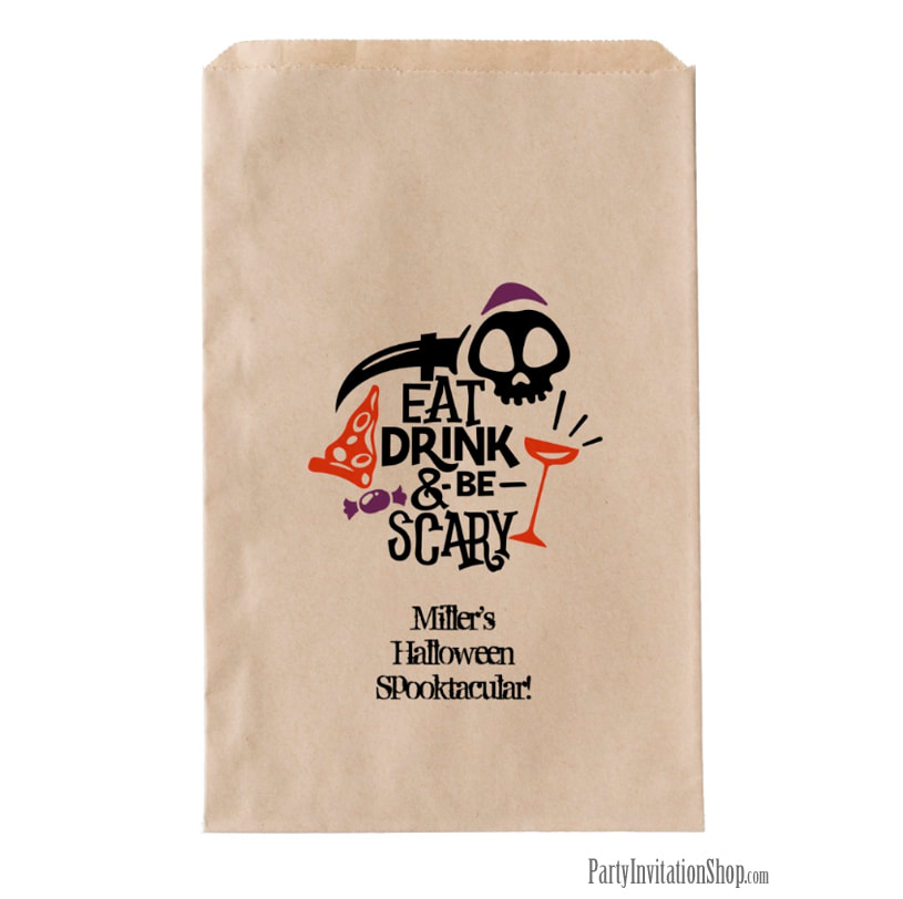 Eat Drink and Be Scary Halloween Party Favor Bags