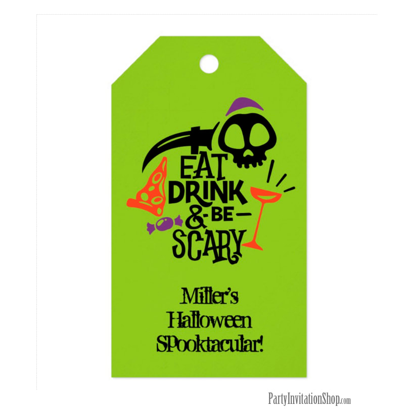 Eat Drink and Be Scary Halloween Party Favor Tags