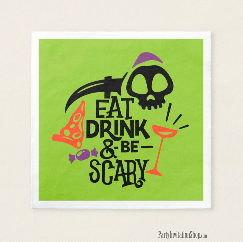 Eat Drink and Be Scary Halloween Party Napkins