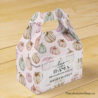 Elegant Pumpkins Pink Girl Baby Shower Favor Boxes