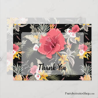Pineapple Tropical Floral Thank You Cards
