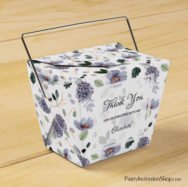 Elegant Watercolor Purple Floral Favor Boxes