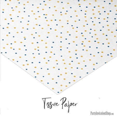 Tissue Paper - Blue and Gold Dots