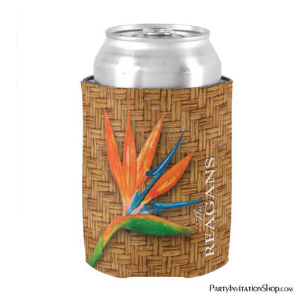 Personalized Bird of Paradise Tropical Can Cooler