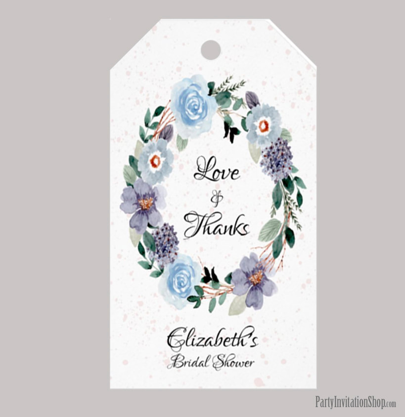 Purple Floral Bridal Shower Gift Tags