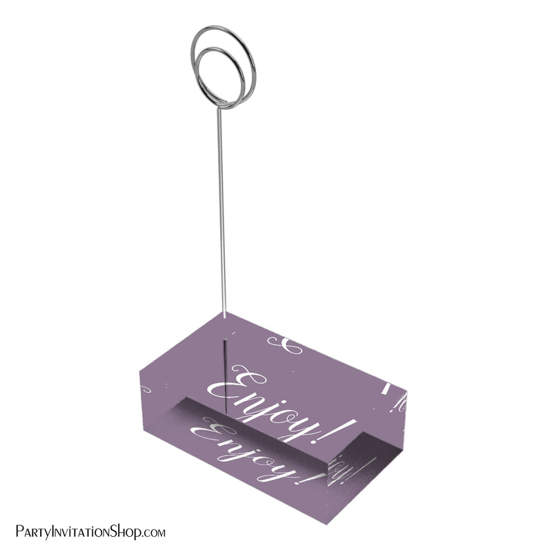 Elegant Lavender and White Minimal Simple Place Card Holder
