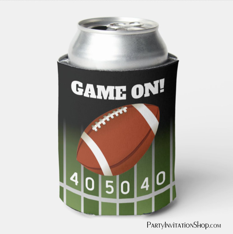 Football Field Yard Lines Super Bowl Can Cooler