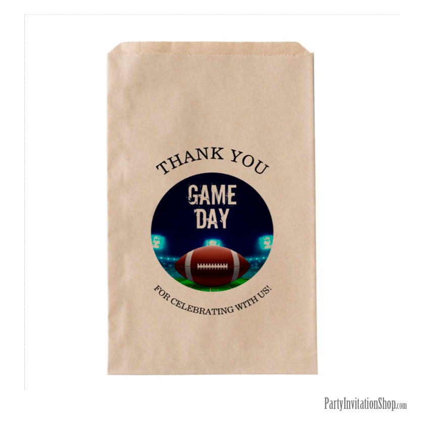 Super Bowl party paper treat bags at PartyInvitationShop.com