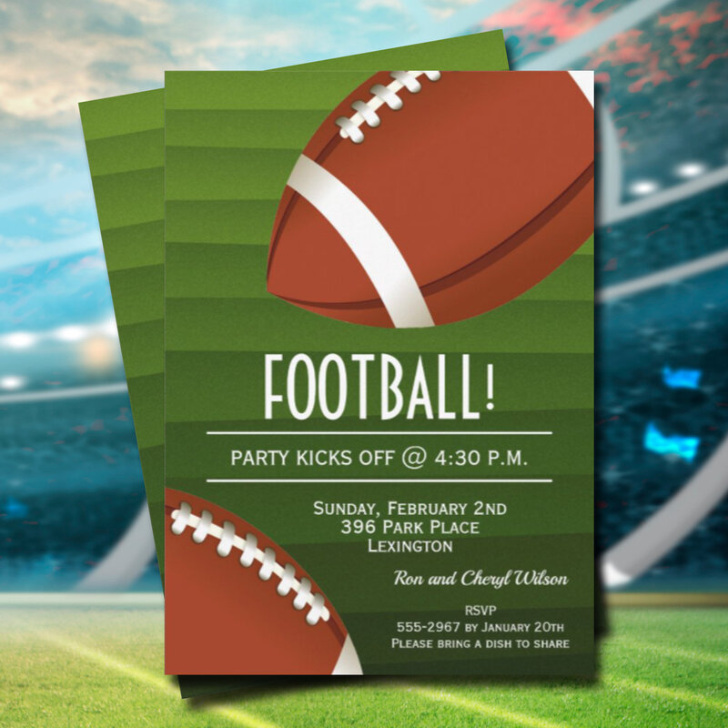 Football Super Bowl Game Invitations
