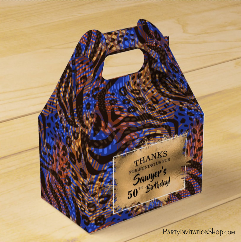 Trendy Colorful Zebra Animal Print Favor Boxes