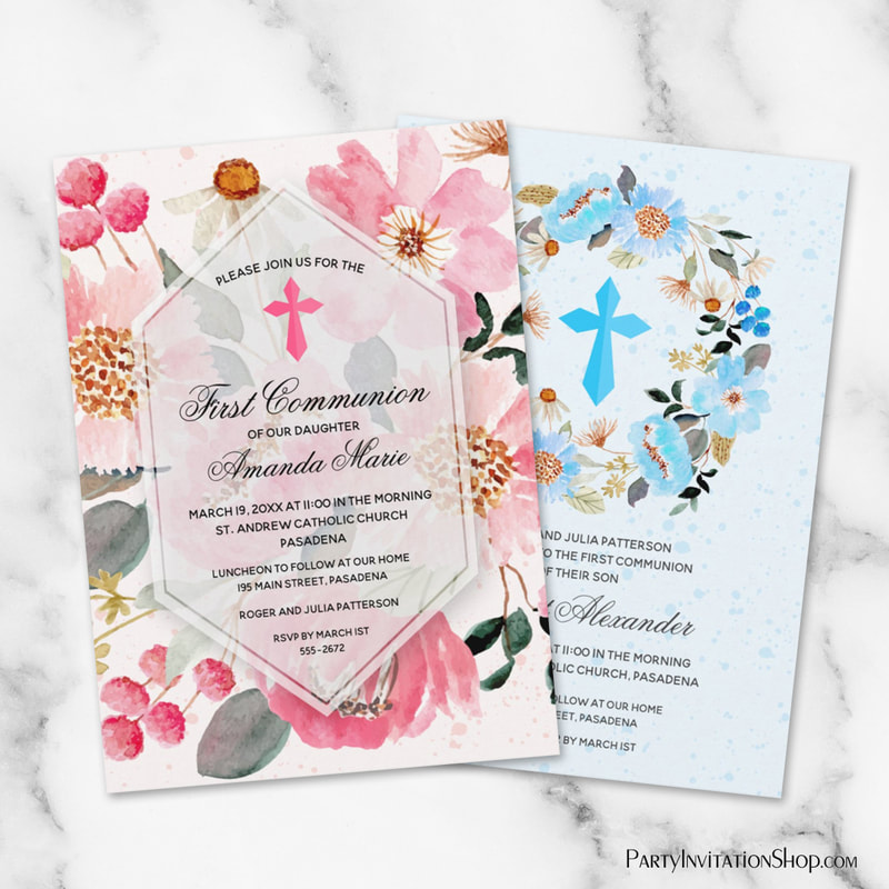 PINK CROSS FLORAL COMMUNION COLLECTION