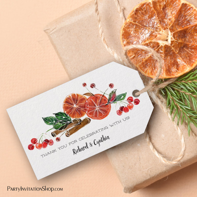 Orange Slices and Cinnamon Christmas Favor Gift Tags