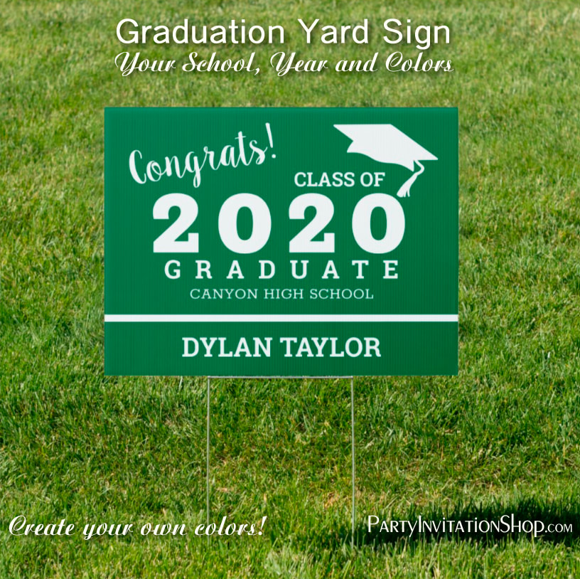 Congrats Graduate Green Yard Sign