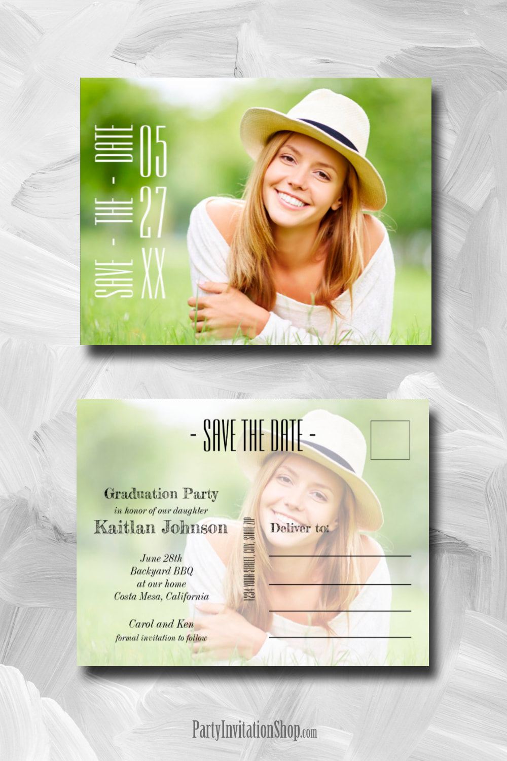 Cool Text Photo Graduation Save the Date Postcards