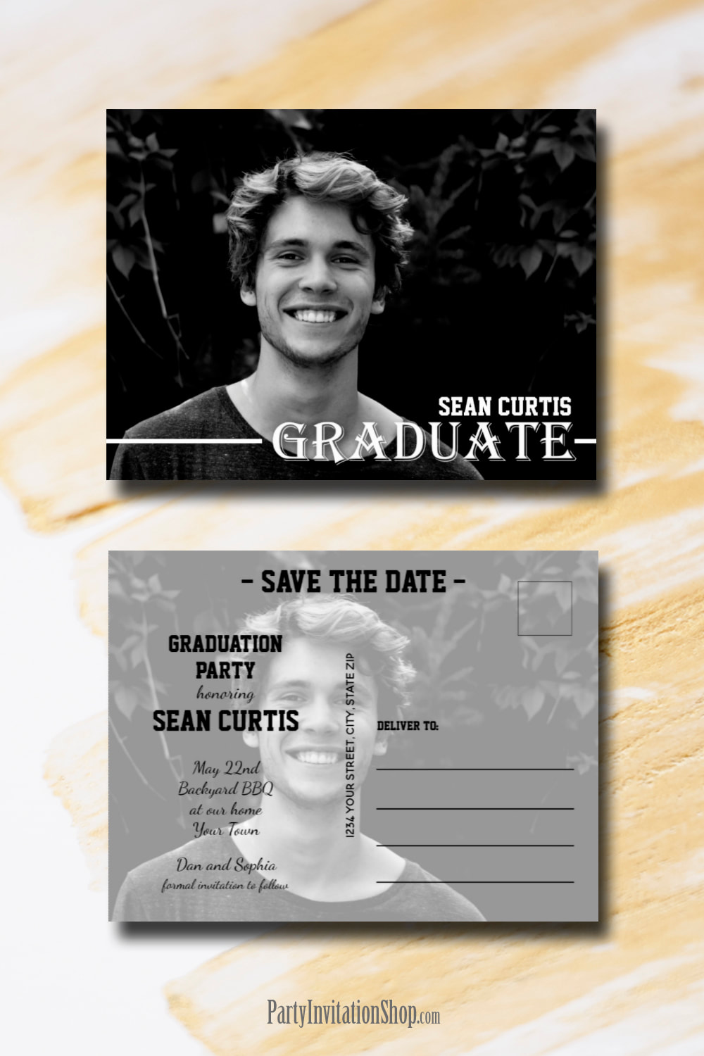 GRADUATE Text Photo Save the Date Postcards