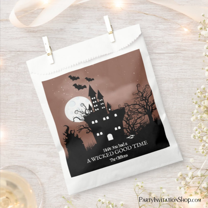 Halloween Haunted House Paper Favor Bags