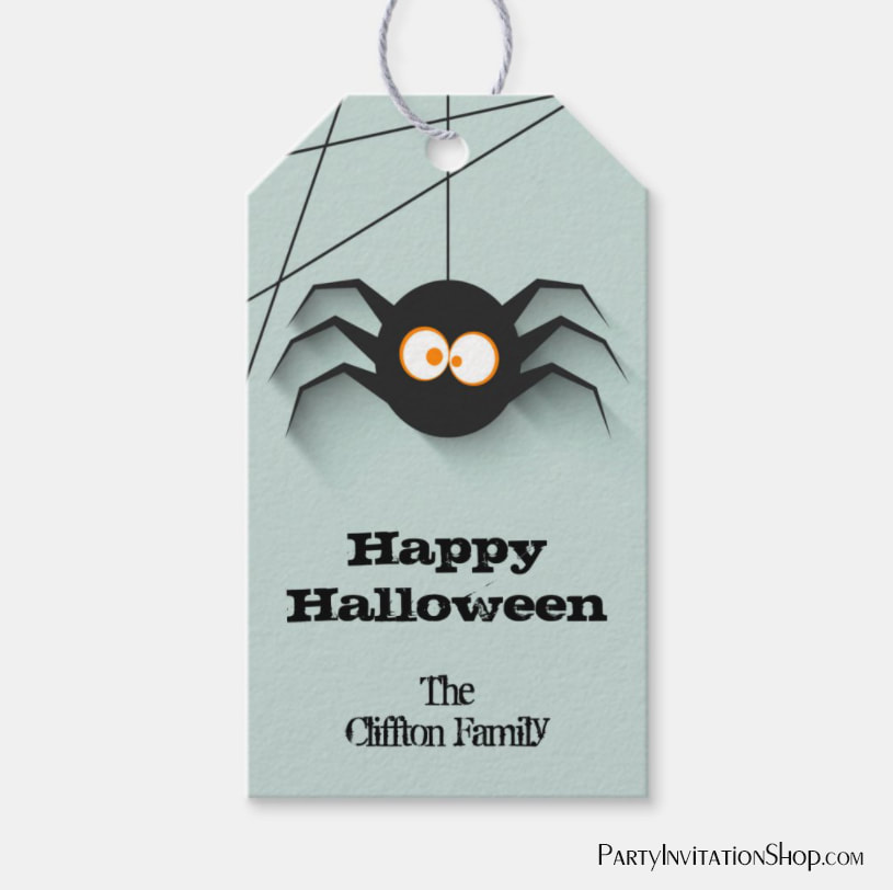 Creepy Spider Halloween Favor Gift Tags