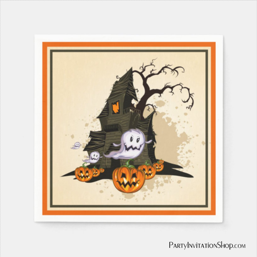 Spooky Haunted House Halloween Napkins