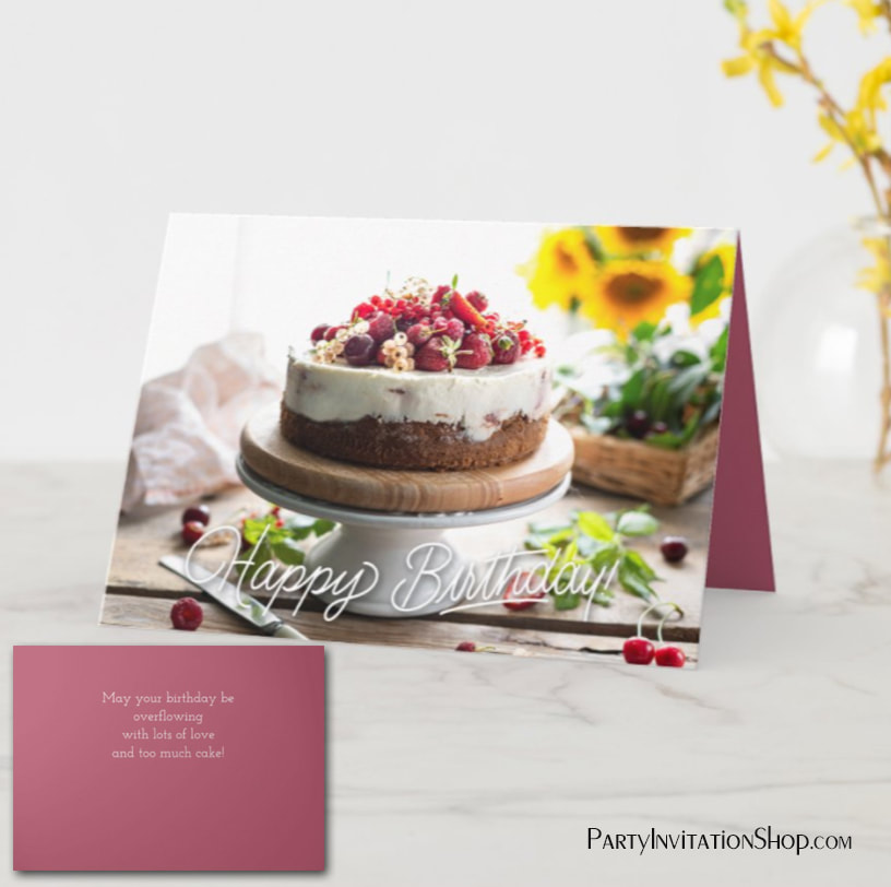 Happy Birthday Elegant Cake Greeting Card