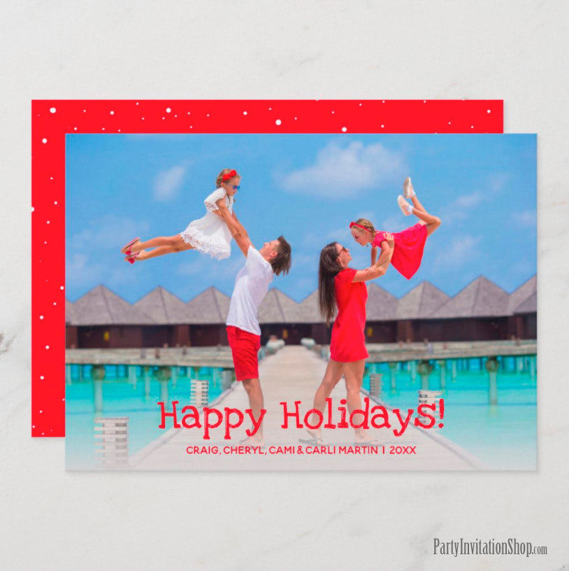 Happy Holidays Christmas Photo Cards at PartyInvitationShop.com
