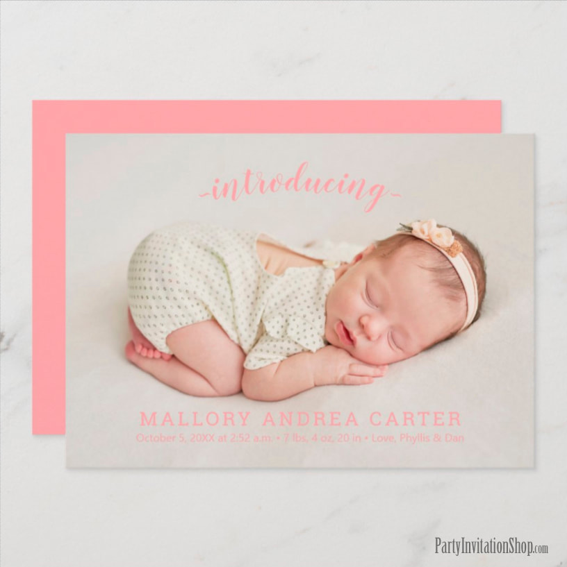 Introducing Our Sweet Baby Birth Announcements