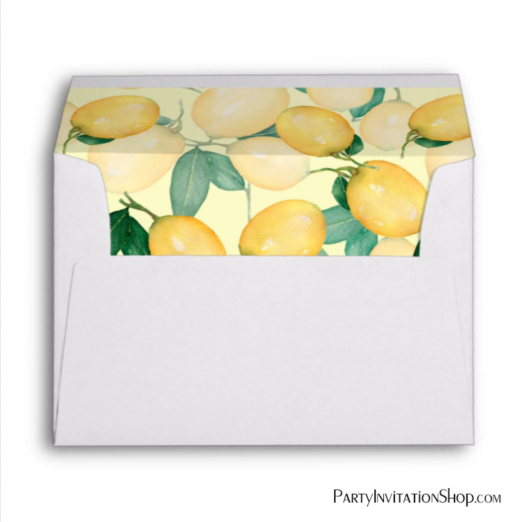 Lemons and Greenery Envelopes