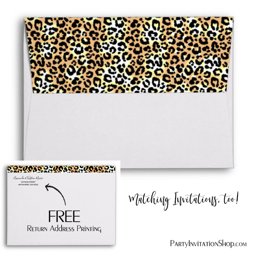 Leopard Animal Print Envelope Flap - FREE Return Address