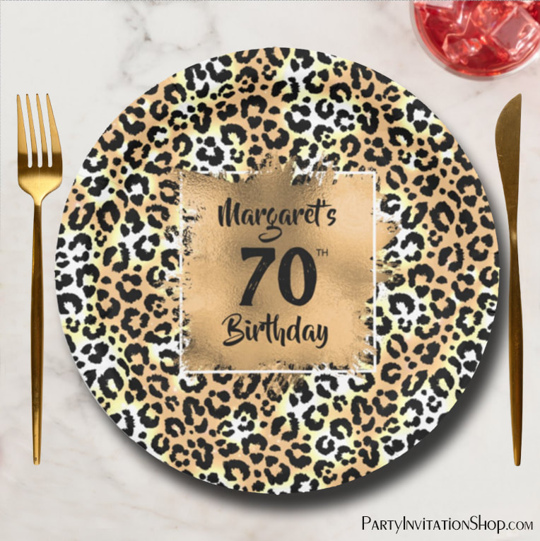Leopard Animal Print Birthday Paper Plates