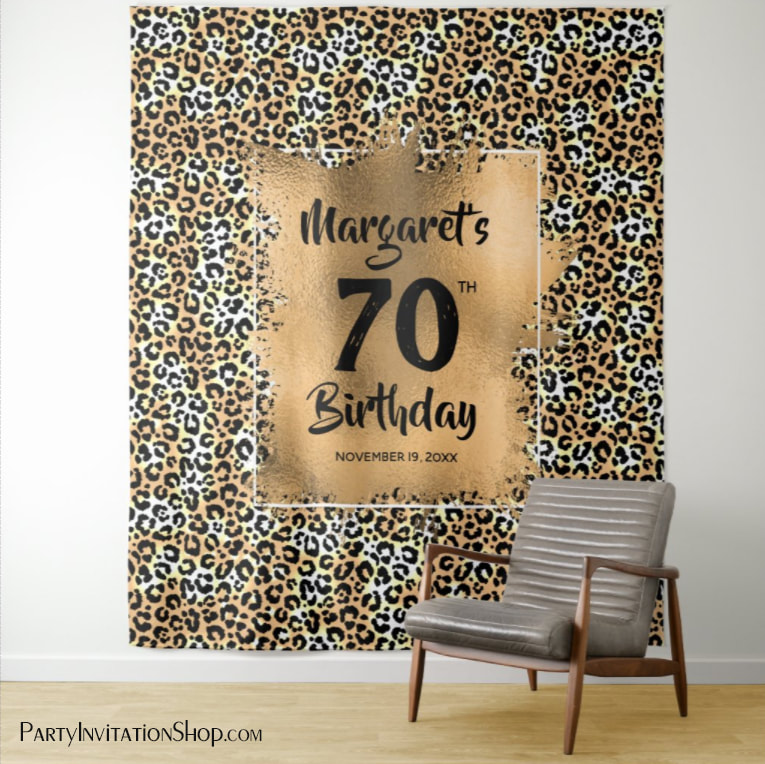 Leopard Animal Print Tapestry Birthday Banner