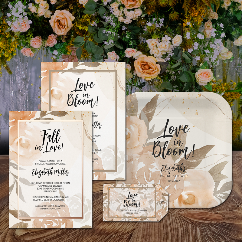 RUSTIC PEACH TERRACOTTA BRIDAL SHOWER COLLECTION