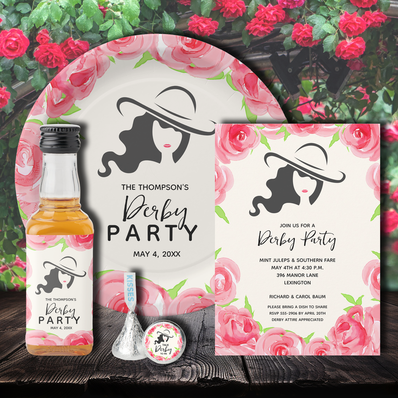 Roses on Ivory Kentucky Derby Bridal Shower Collection