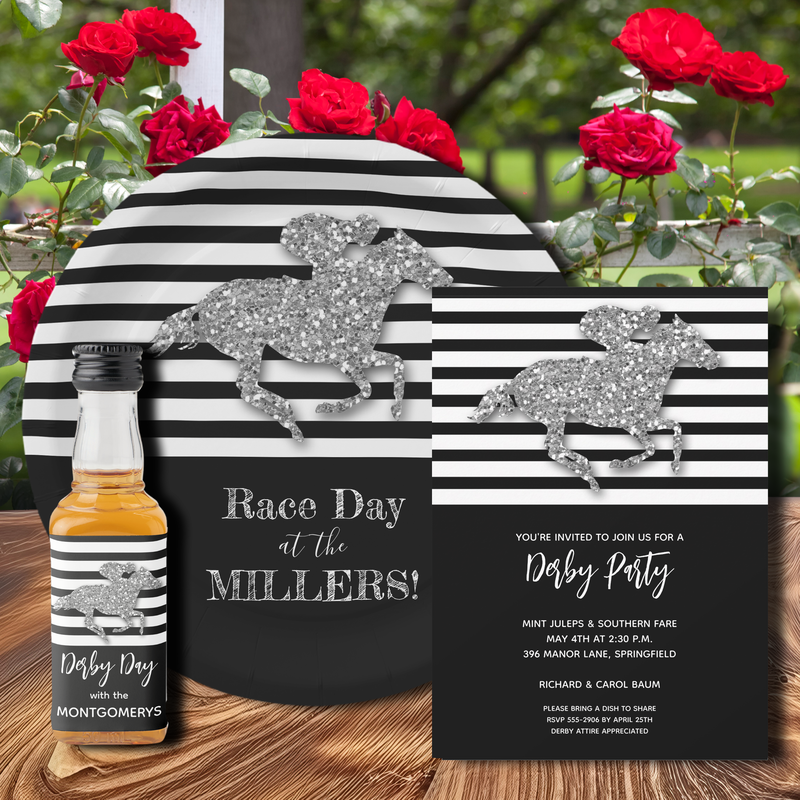 SILVER GLITTER HORSE DERBY COLLECTION