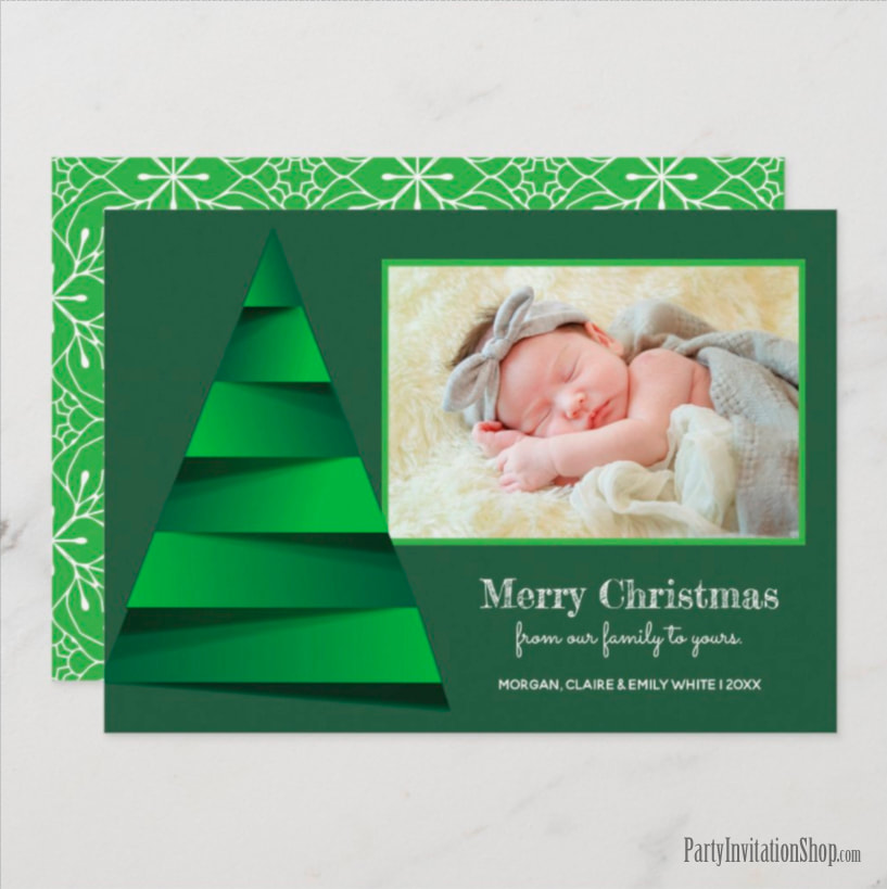 Abstract Christmas Tree Holiday Photo Cards at PartyInvitationShop.com